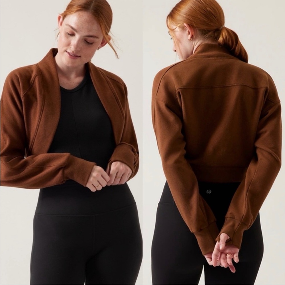 Athleta Retroplush Wrap in Mahogany Heather Brown size XS
